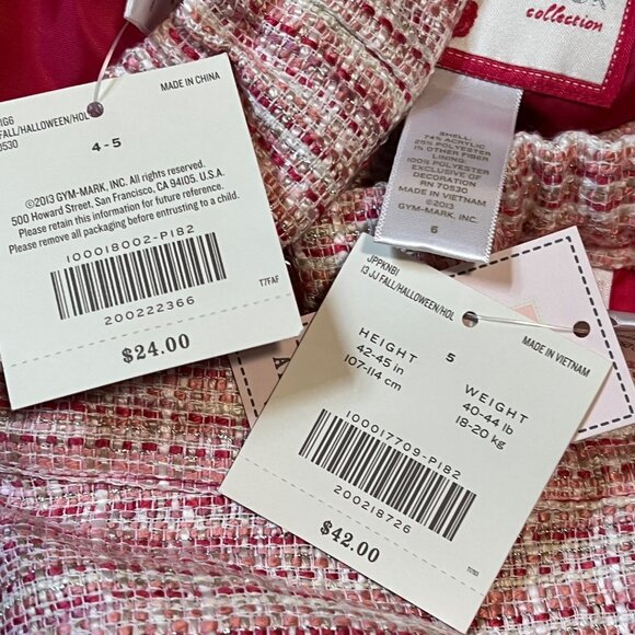 Janie and Jack Darling Sophistication 3-Piece Tweed Set Jacket Skirt & Beret Siz - Picture 6 of 6